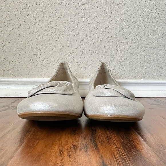 PAUL GREEN Rosette Ballet Flats in Silver Shimmer Suede Leather UK 7 US 9.5 - Picture 7 of 11
